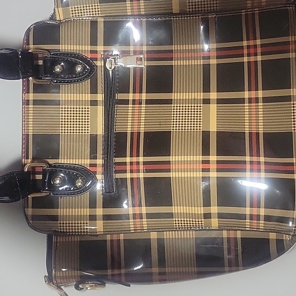 Shiny plaid handbag - Picture 4 of 8